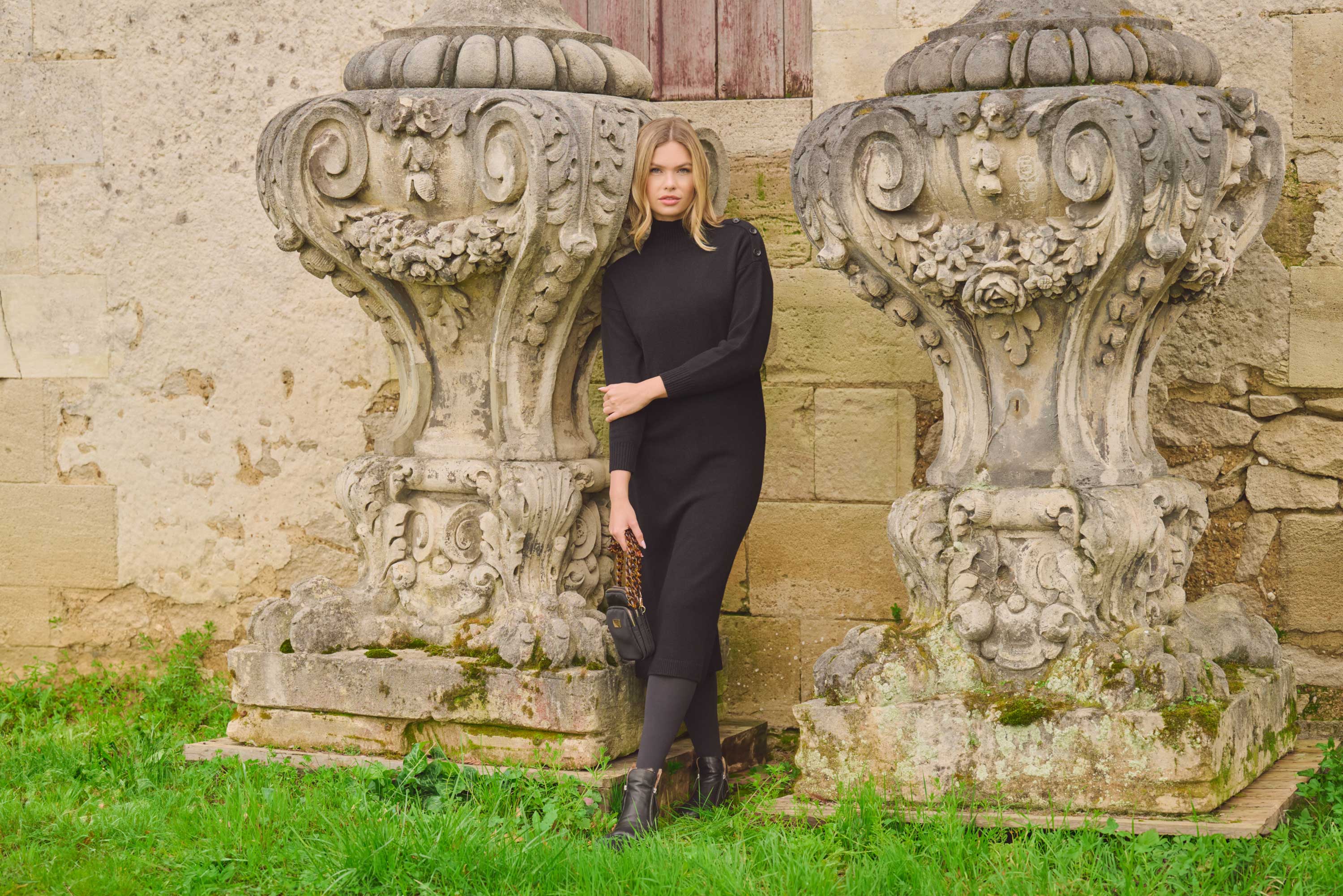 Button Detail Jumper Dress