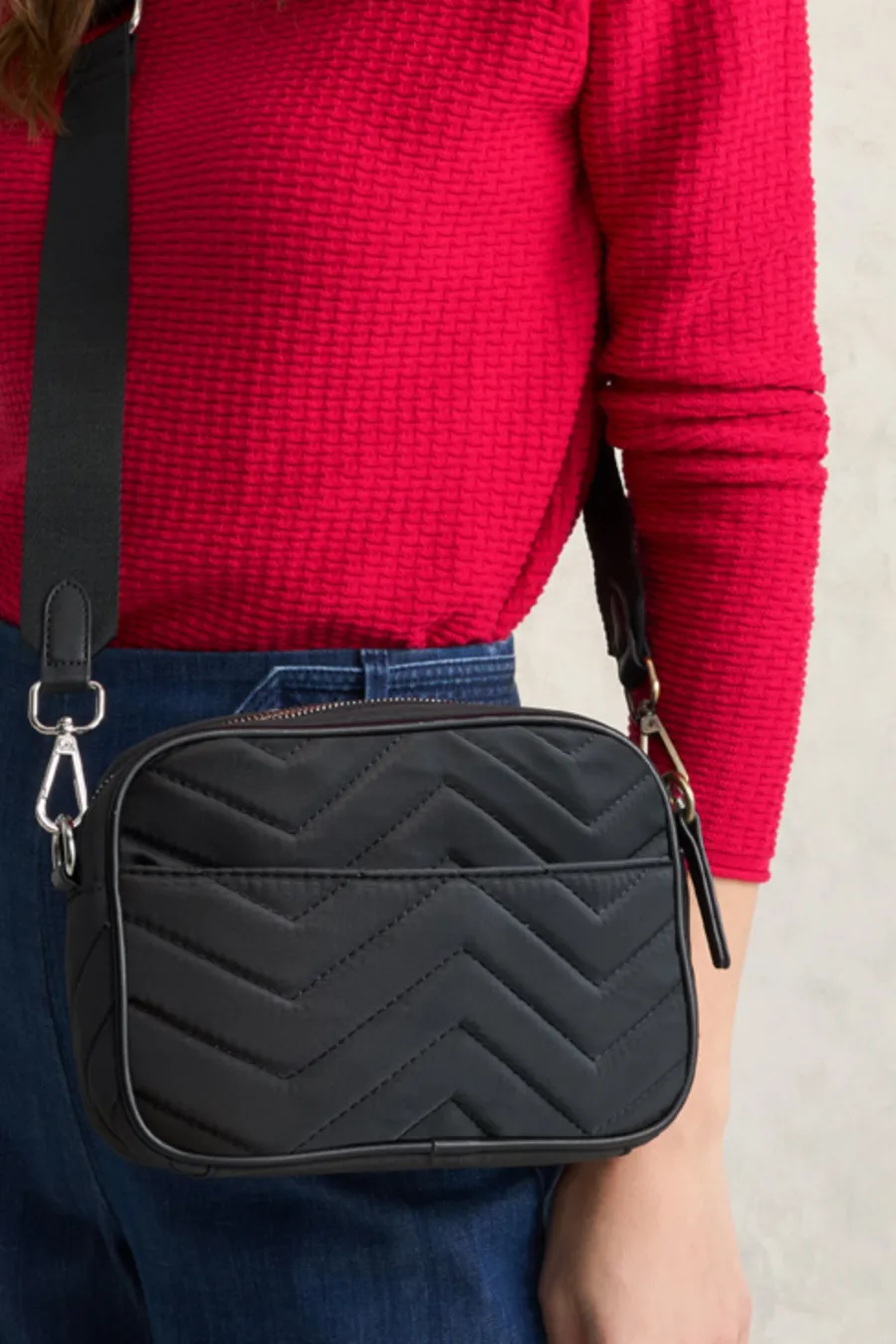 Chevron Quilted Crossbody Bag