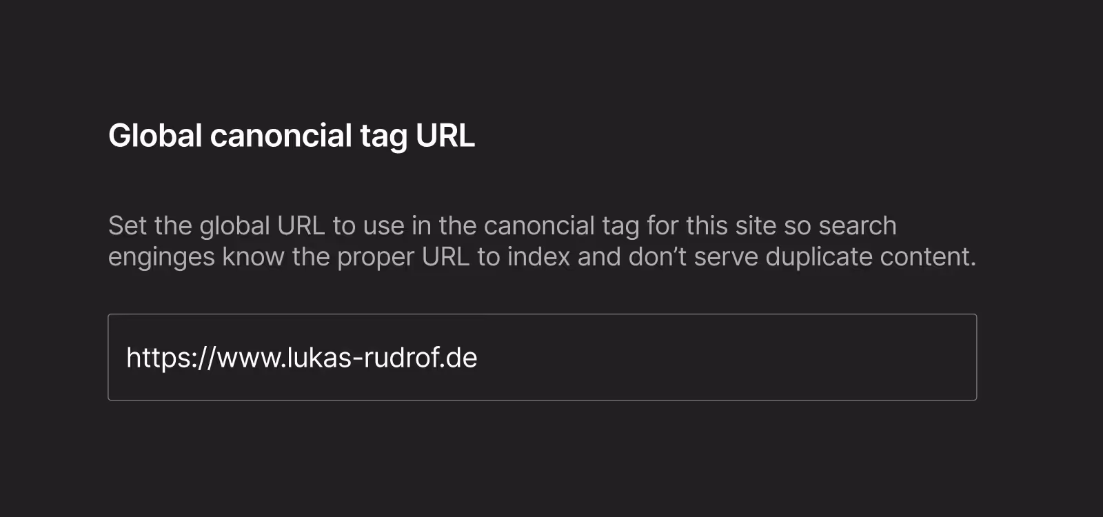 Webflow SEO – Canoncial Tag