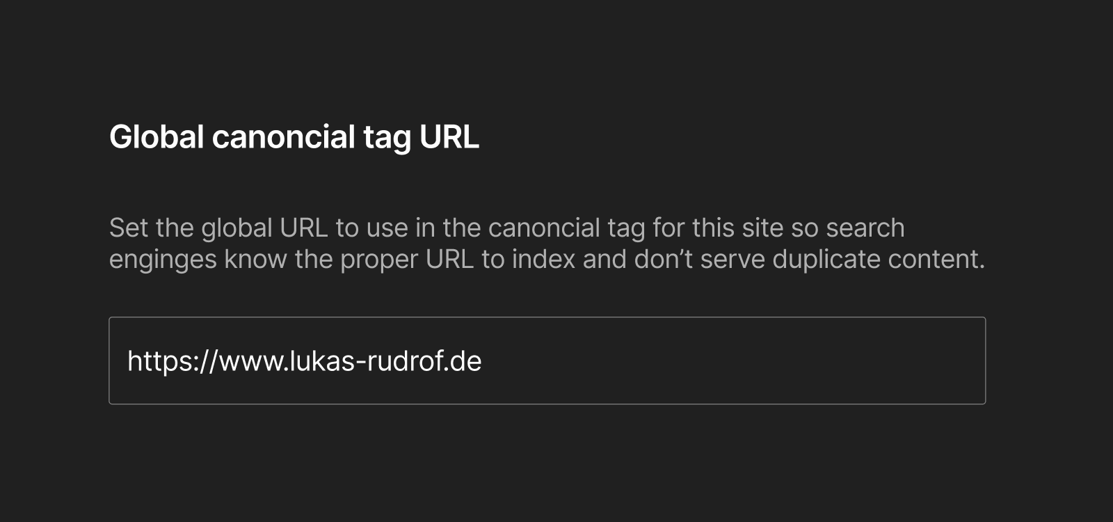 Webflow SEO – Canoncial Tag