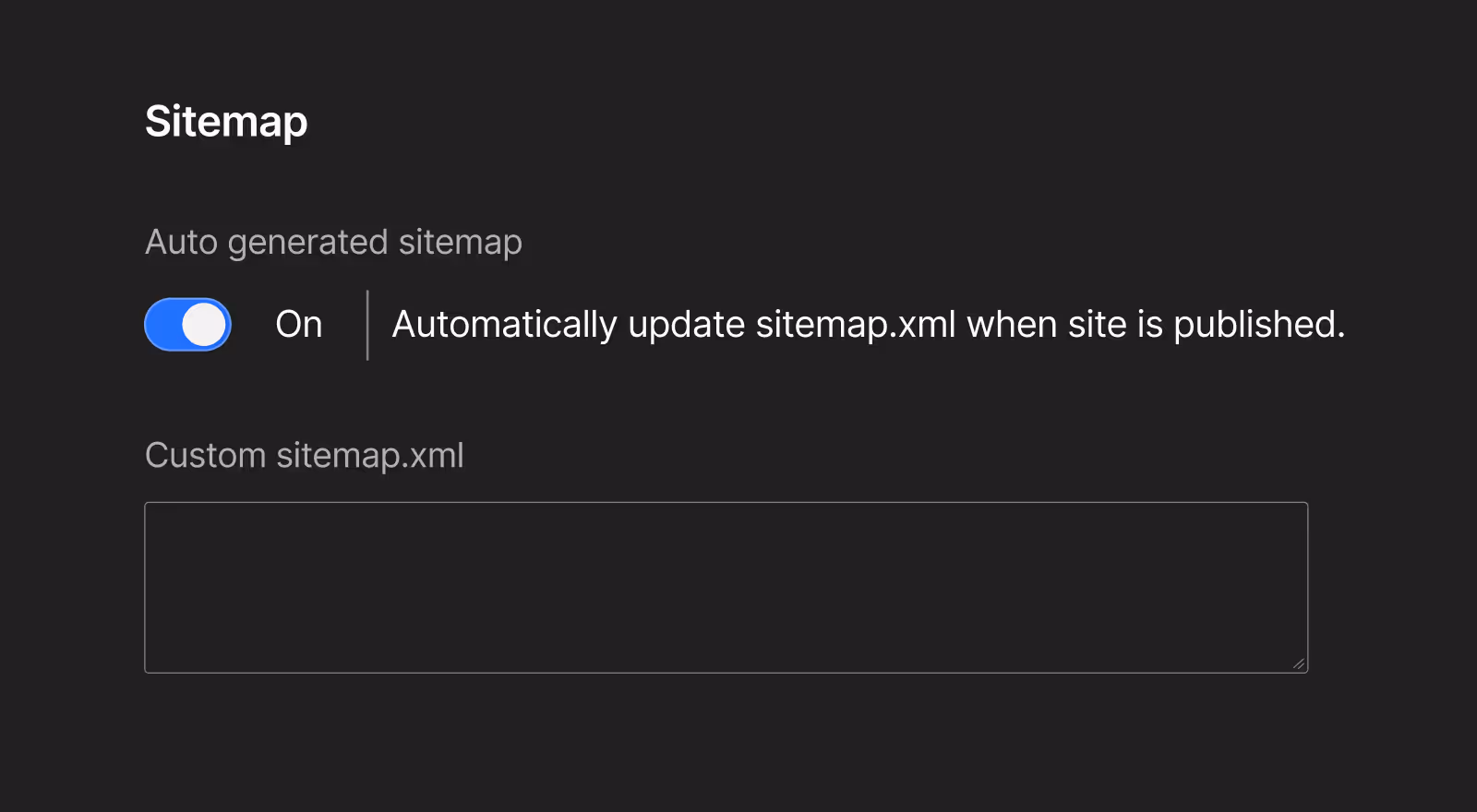 Webflow SEO – Automatisch generierte Sitemap