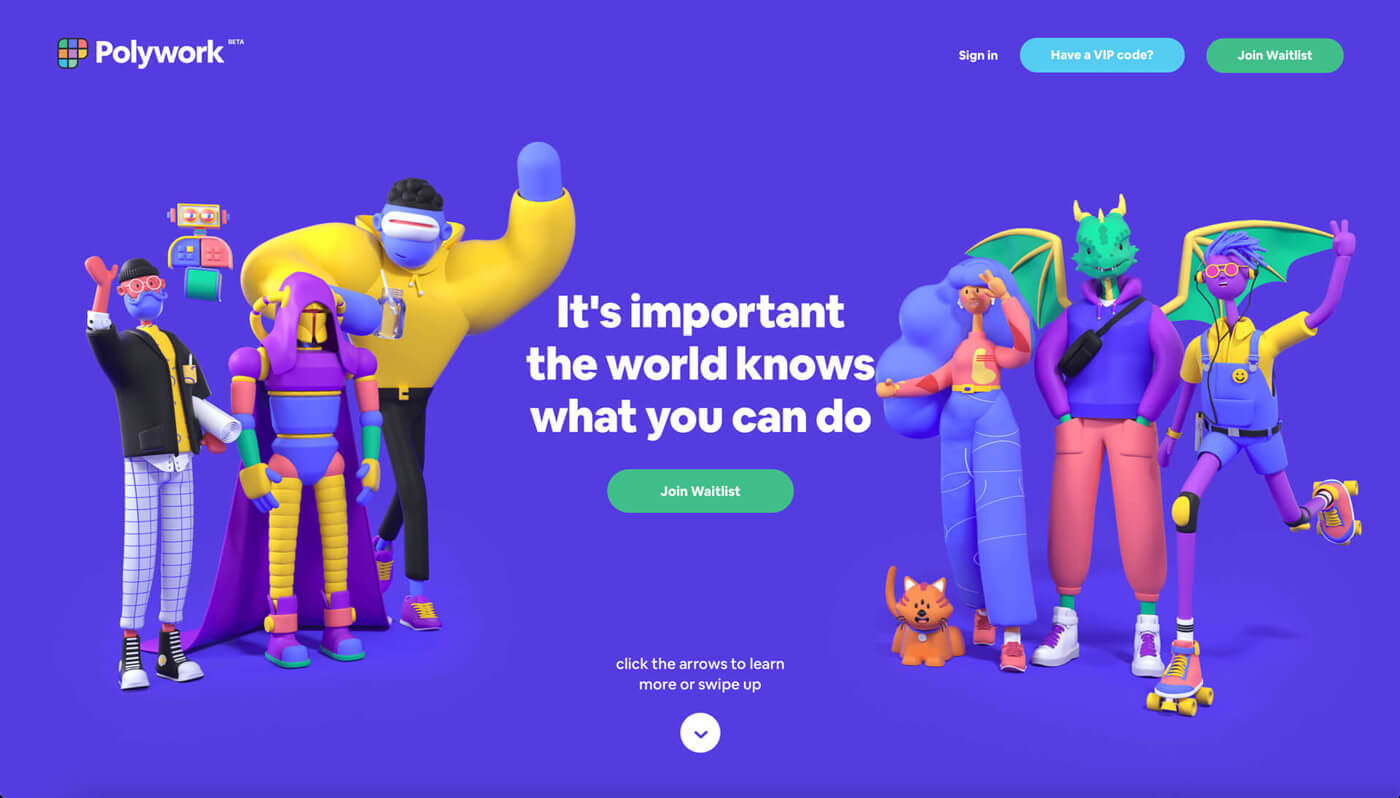 Website Screenshot of polywork.com