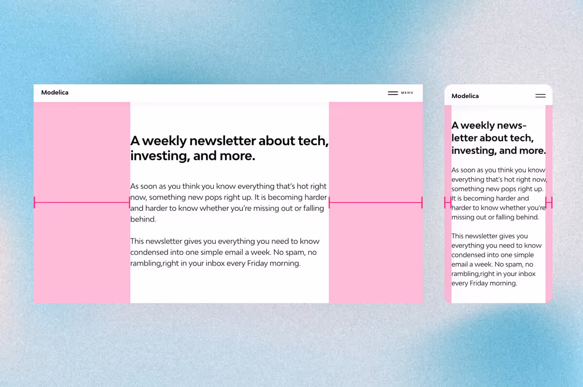 Desktop and smartphone web design distance comparison.