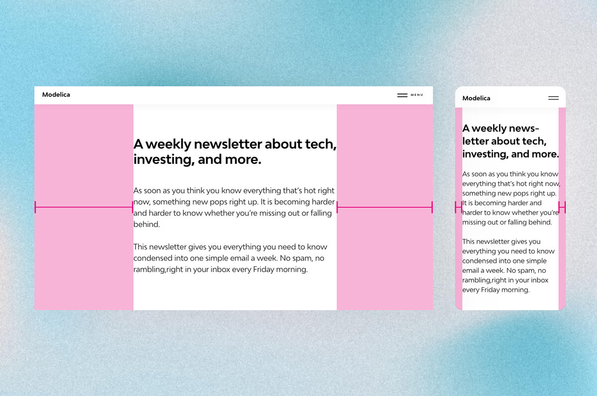 Desktop and smartphone web design distance comparison.