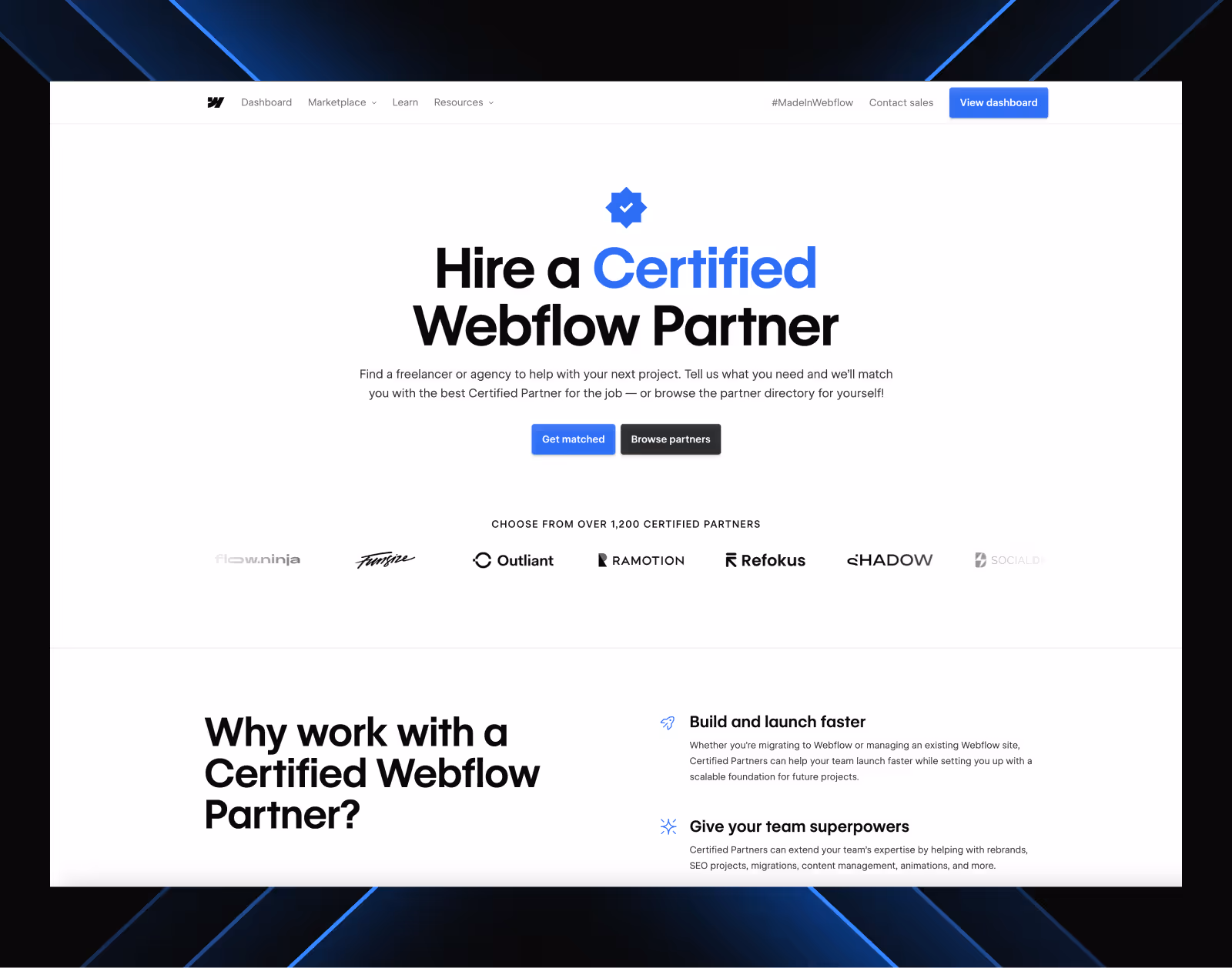 Hire certified Webflow Partners
