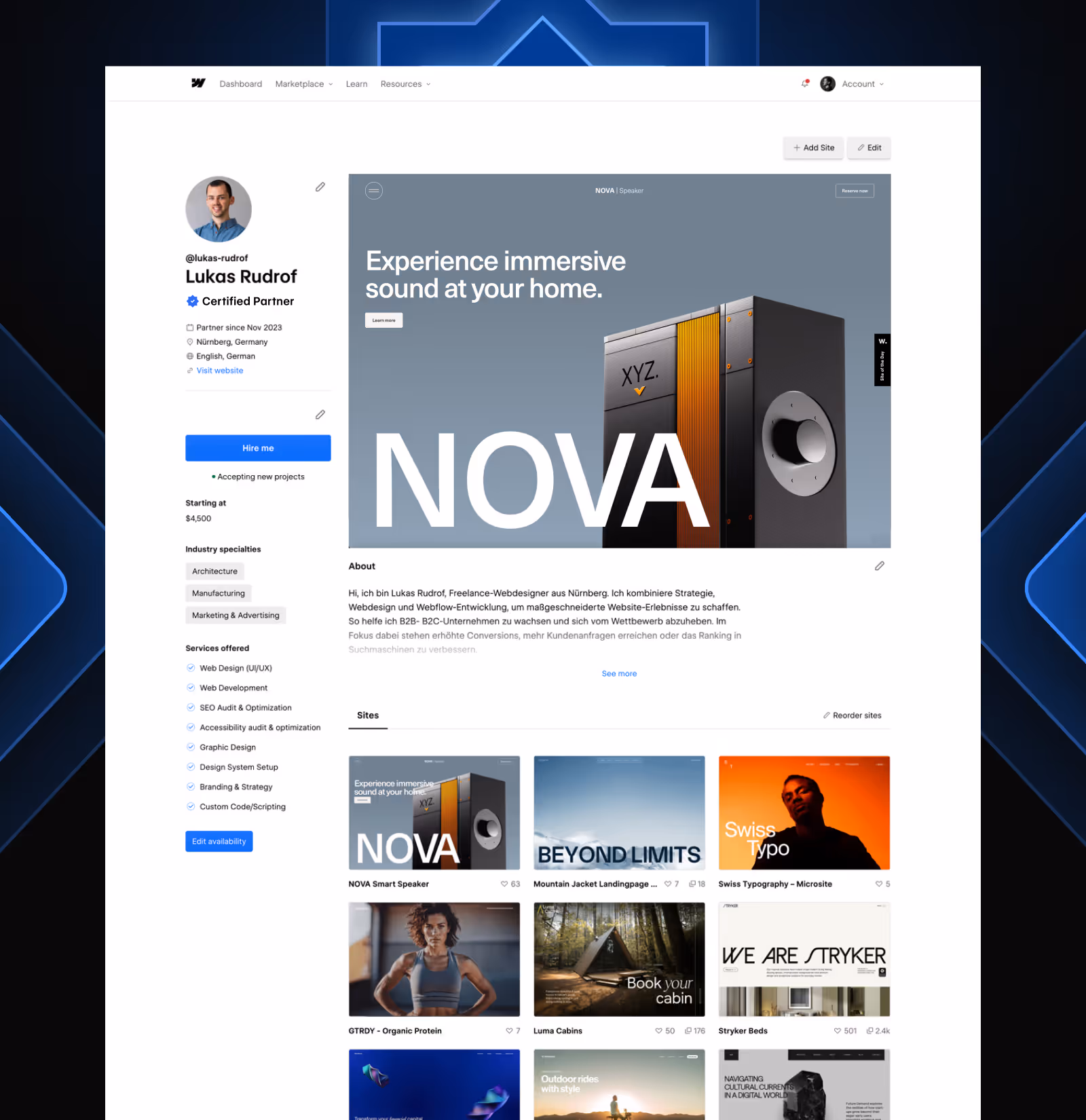 Webflow Certified Partner Lukas Rudrof
