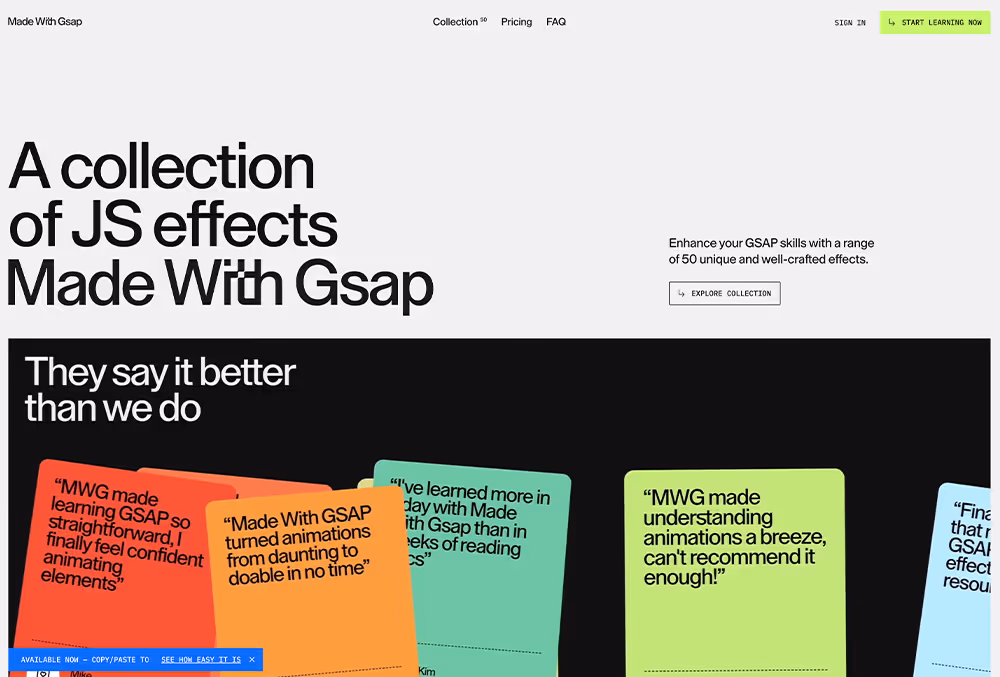 Website MadeWithGSAP