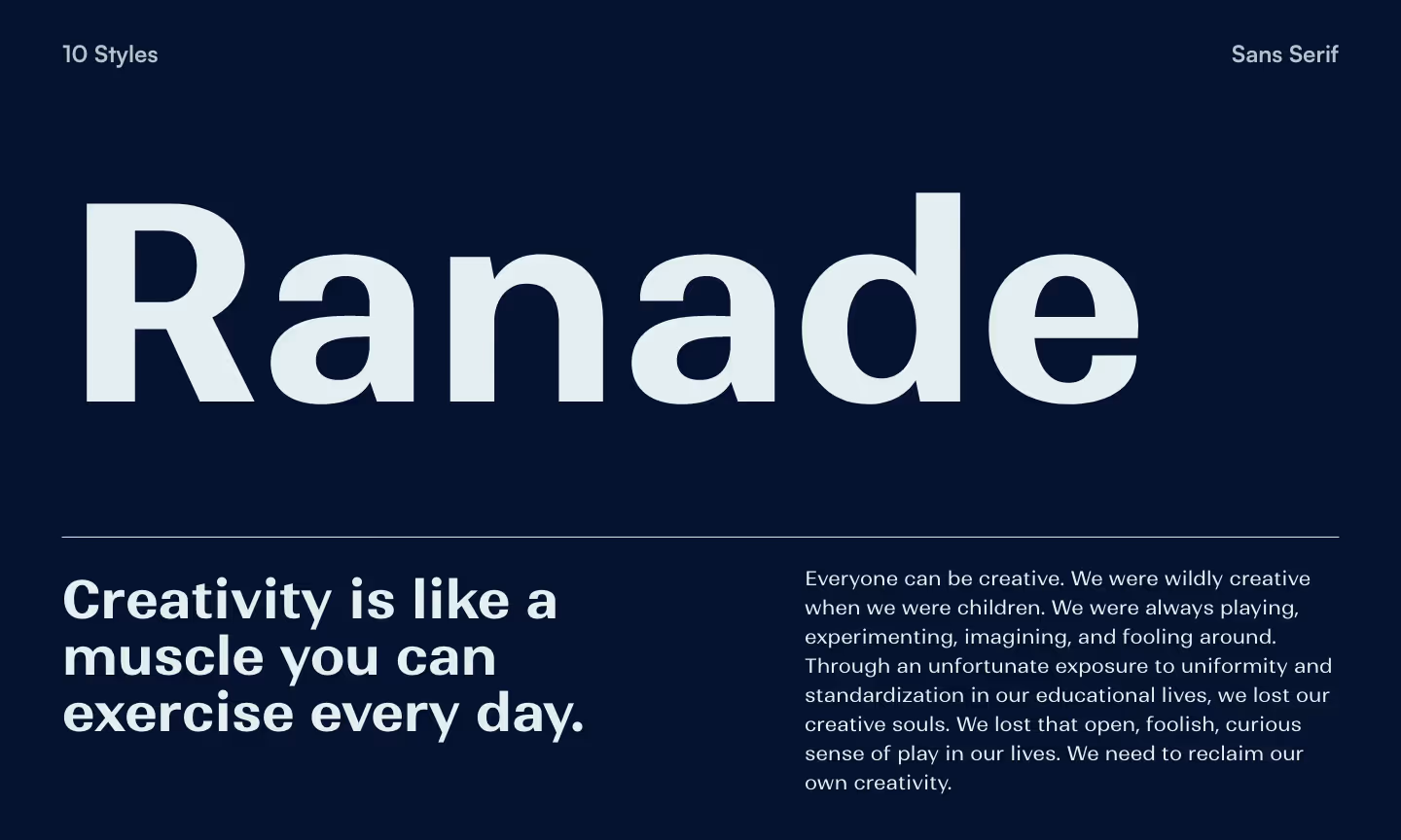 Sans Serif Font - Ranade.