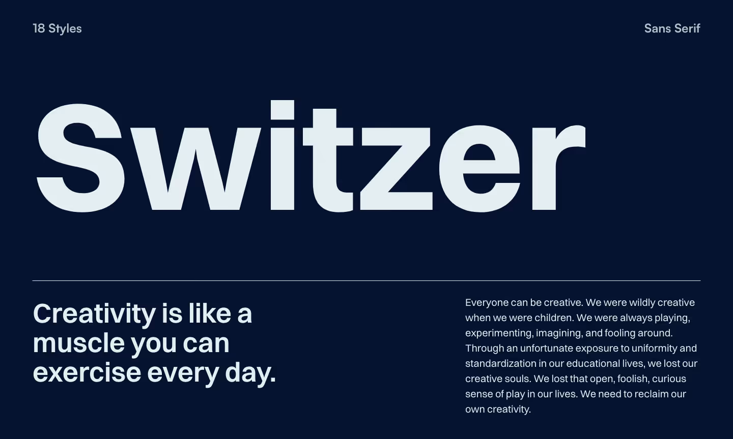 Sans Serif Font - Switzer.