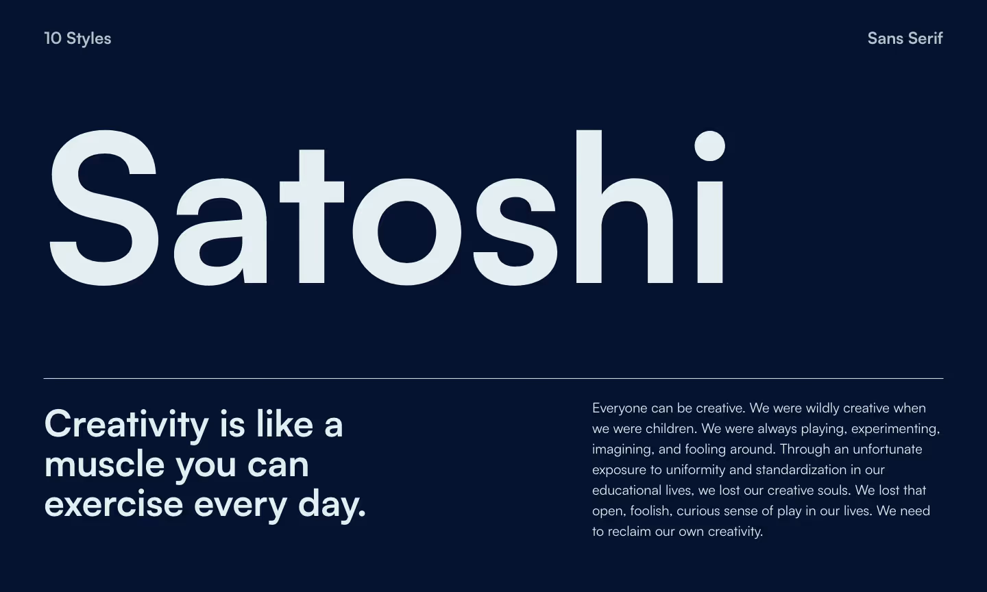 Sans Serif Font - Satoshi.
