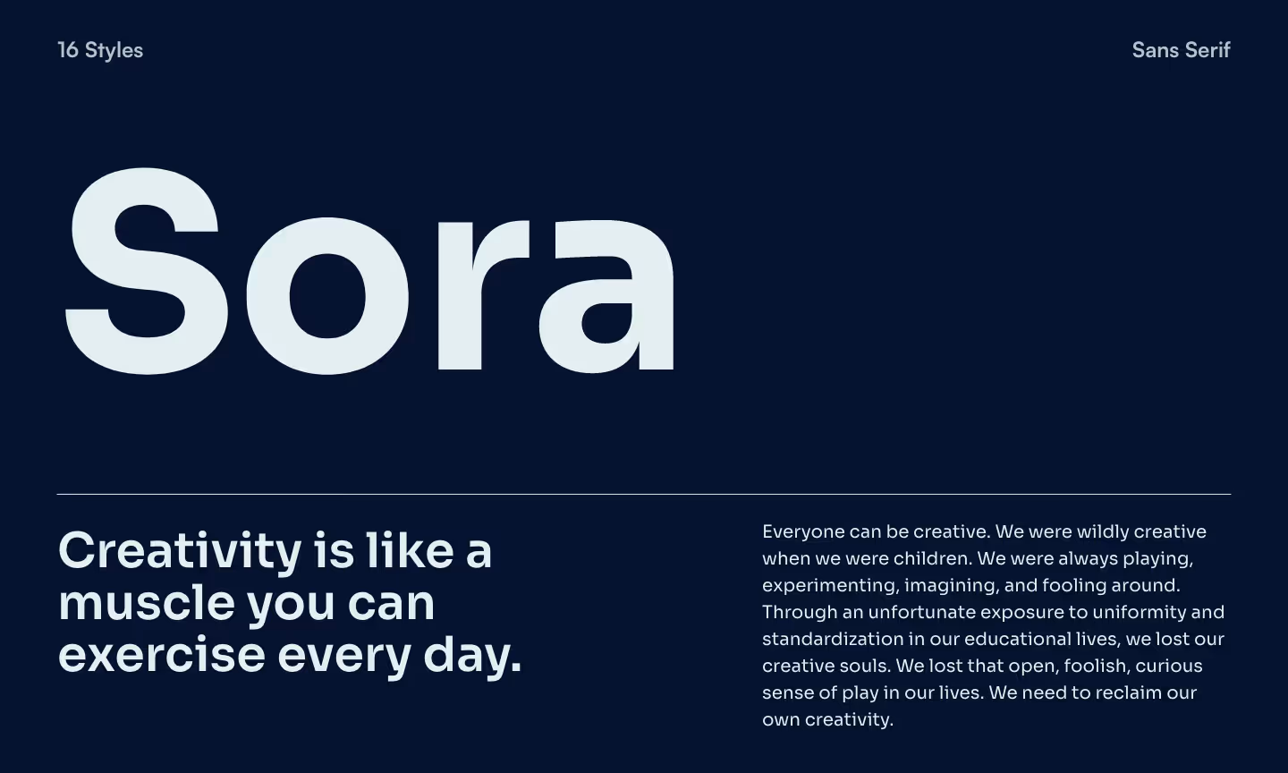 Sans Serif Font - Sora.