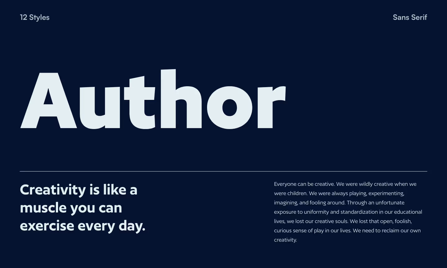 Sans Serif Font - Author.
