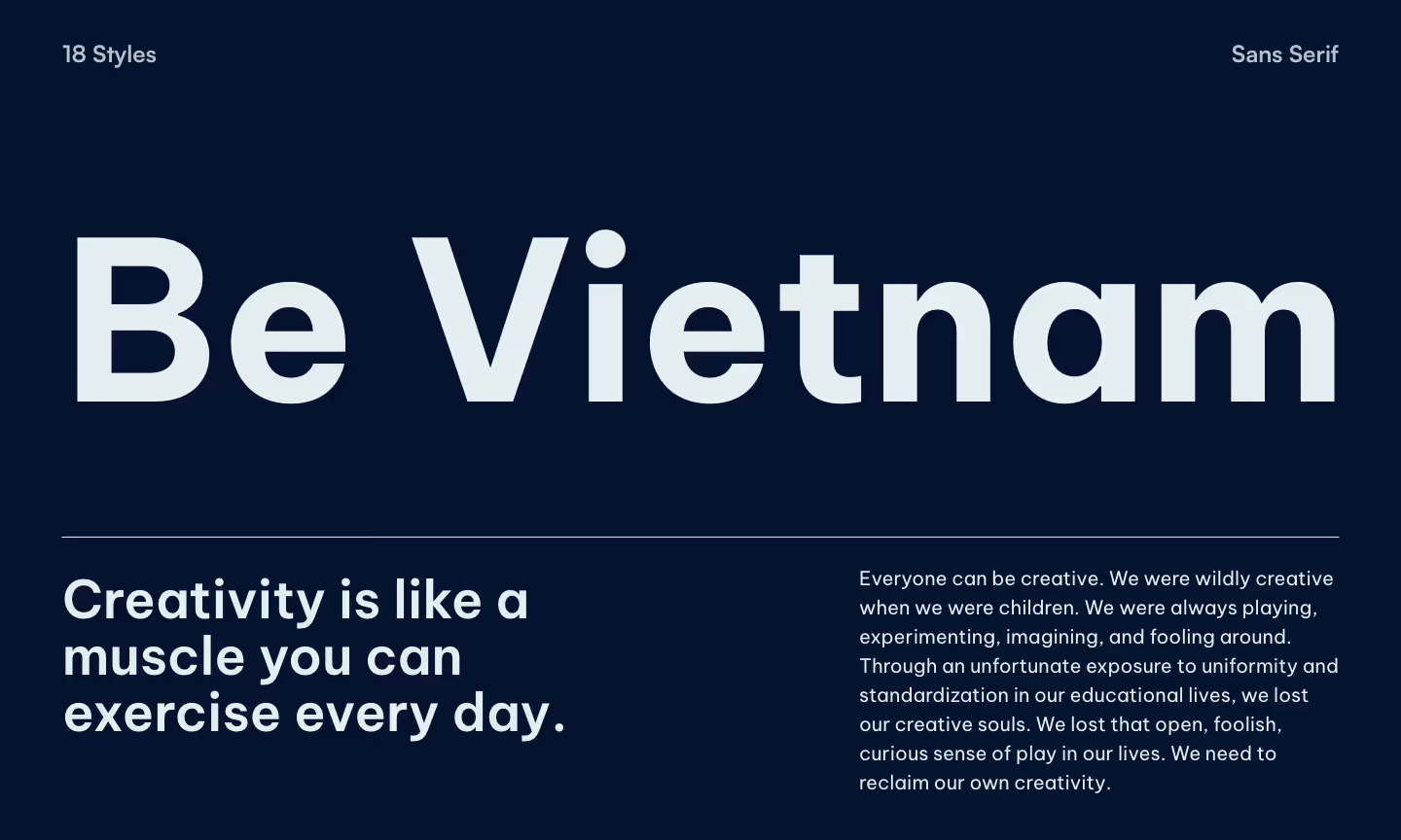 Sans Serif Font - Be Vietnam.