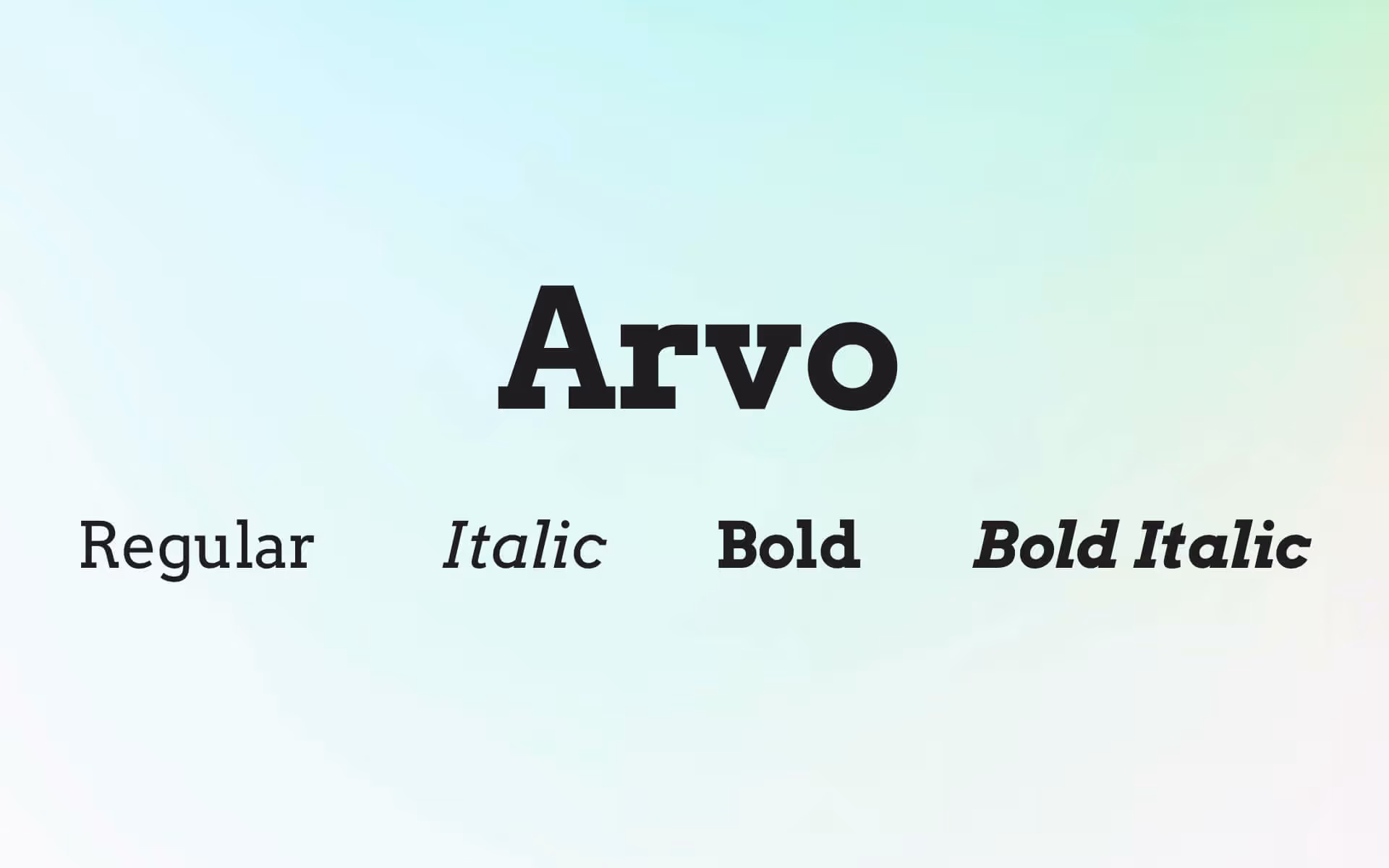 Font Preview Arvo