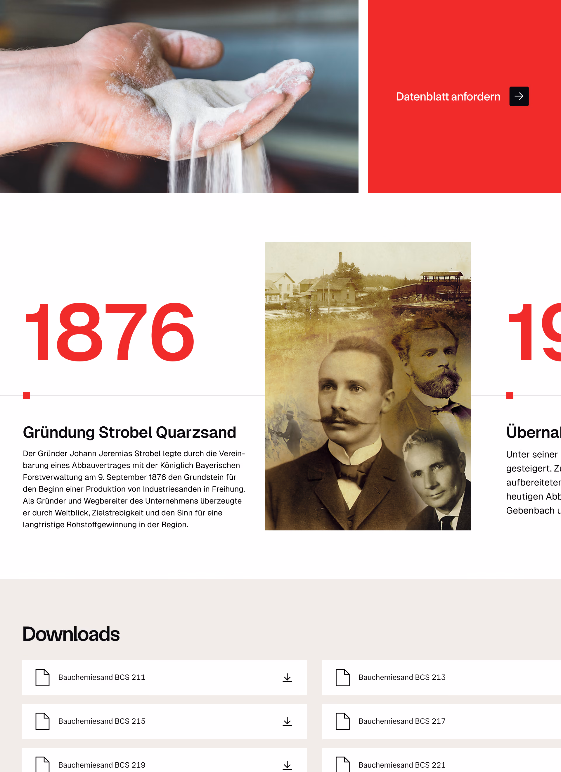 Verschiedene Branding Elemente von Strobel Quarzsand.