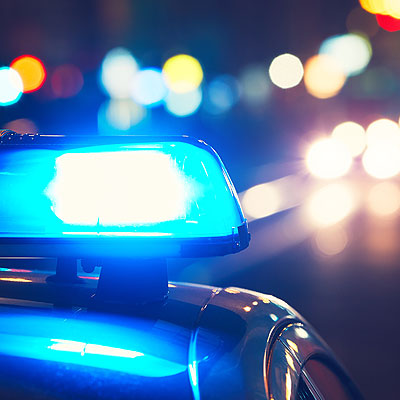 Police car at domestic violence call