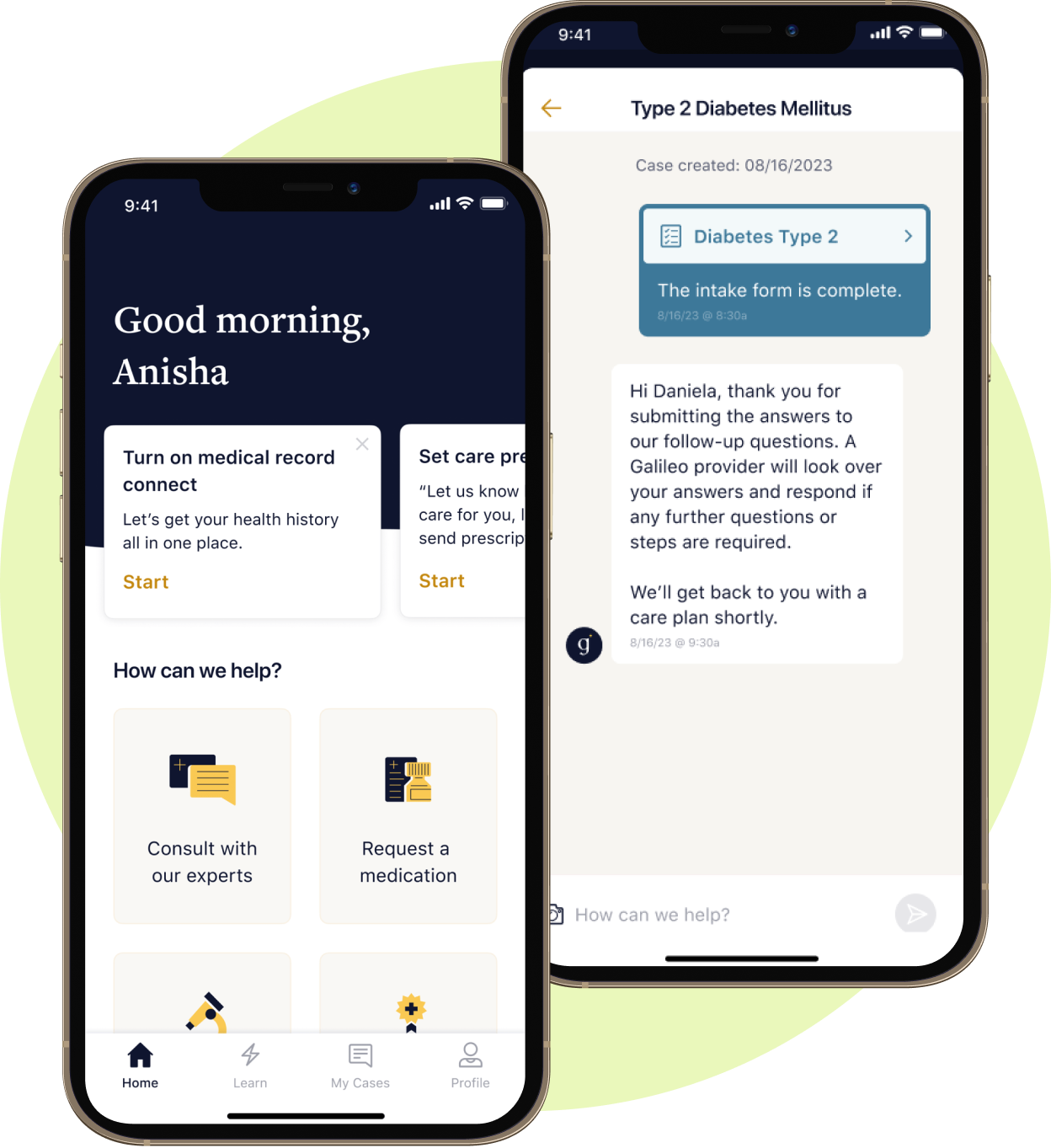 Capturas de pantalla de la aplicación Galileo