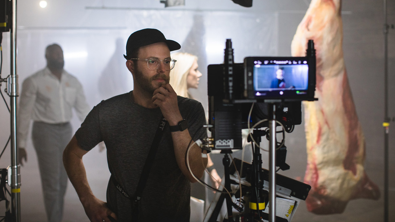 Director of Photography John previewing the shot