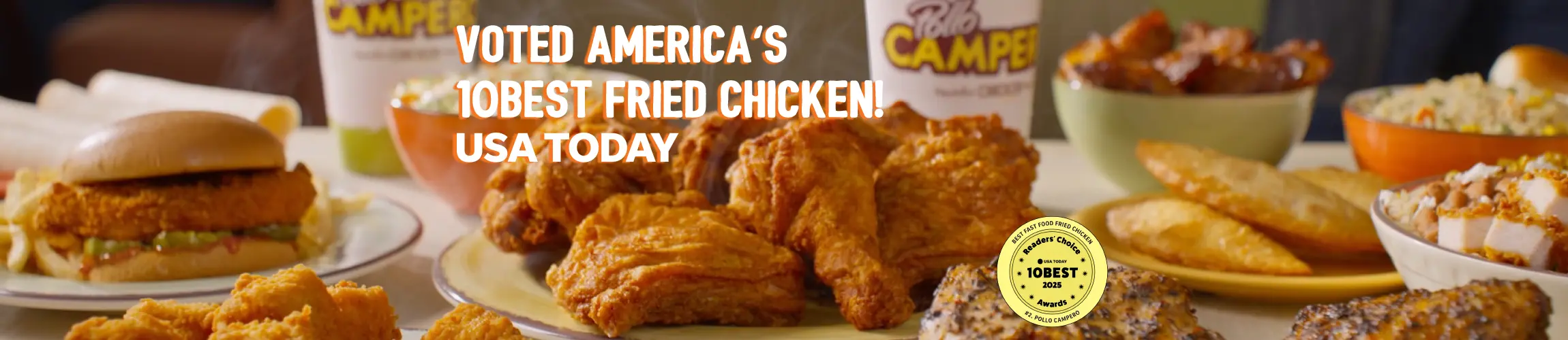 Voted America's 10Best Fried Chicken! USA Today.