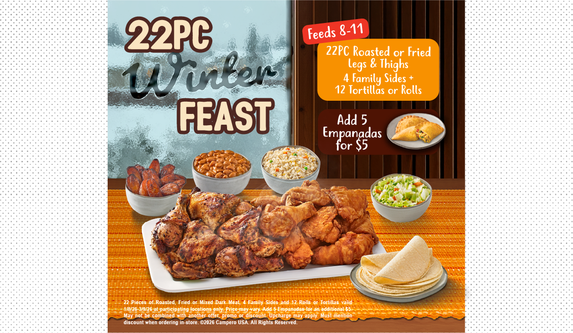 headline that reads 22 piece holiday special 