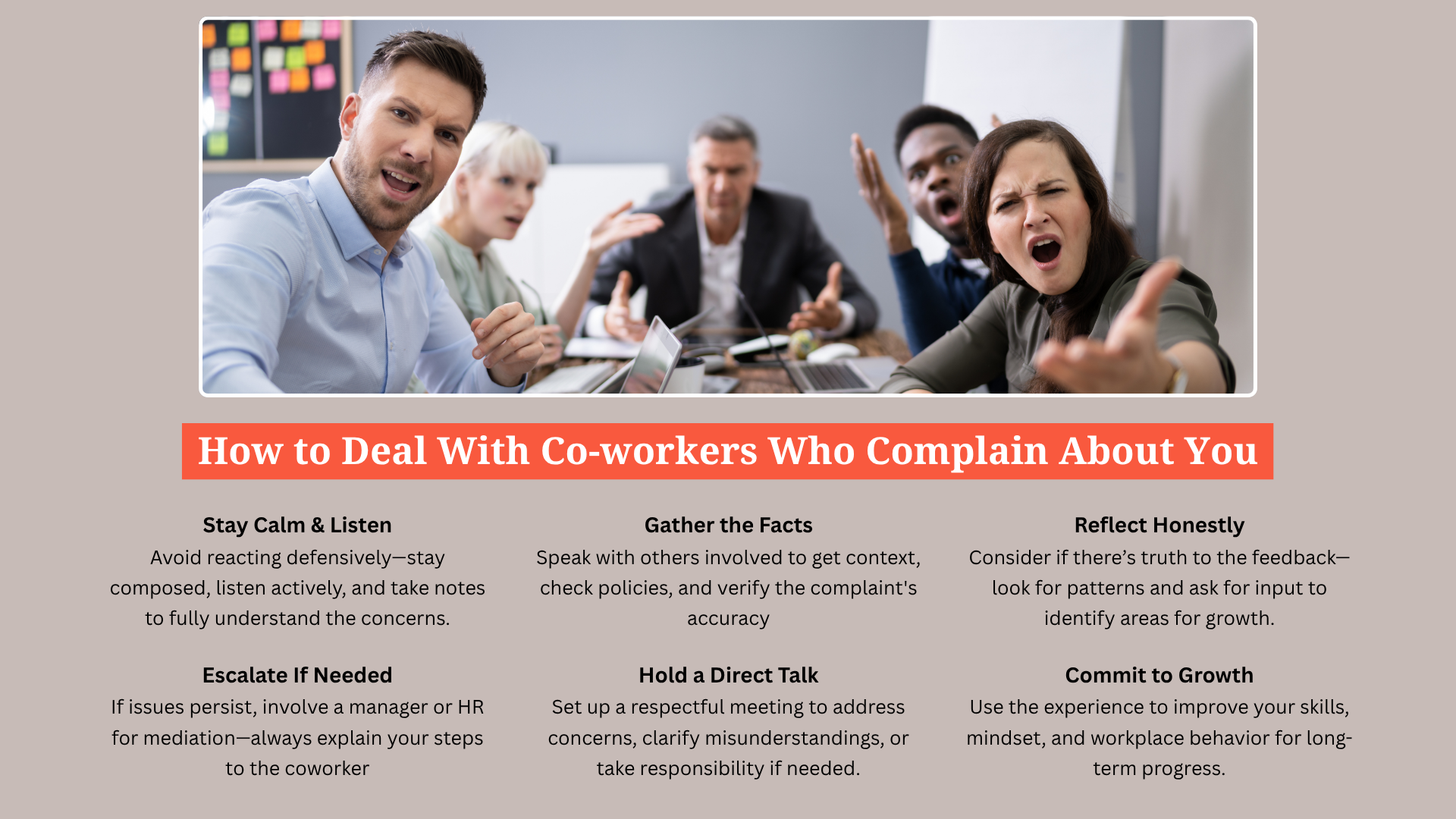 How to Deal With Co-workers Who Complain About You
