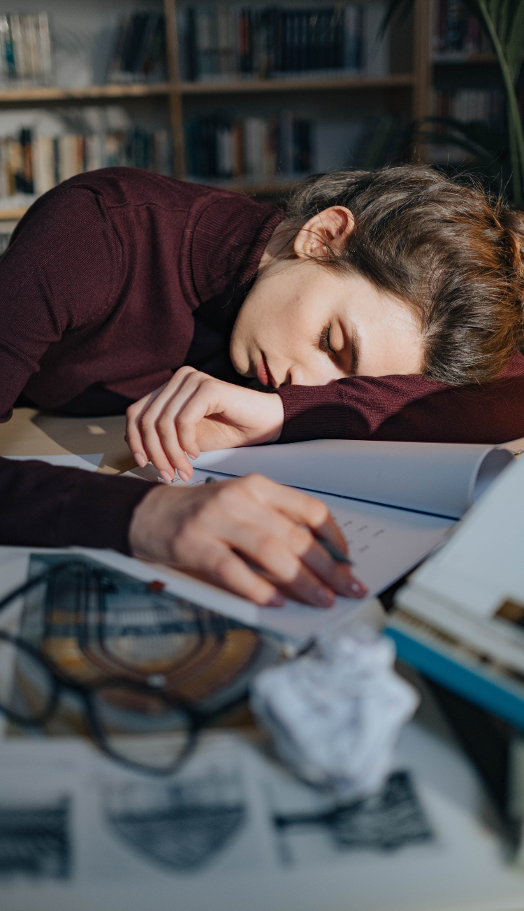 Person feeling tired and stressed from too many changes at work