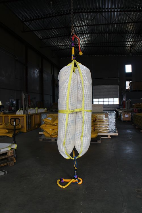 Equipment for rigging and lashing the ufloat, lightweight, deepwater subsea buoyancy system.