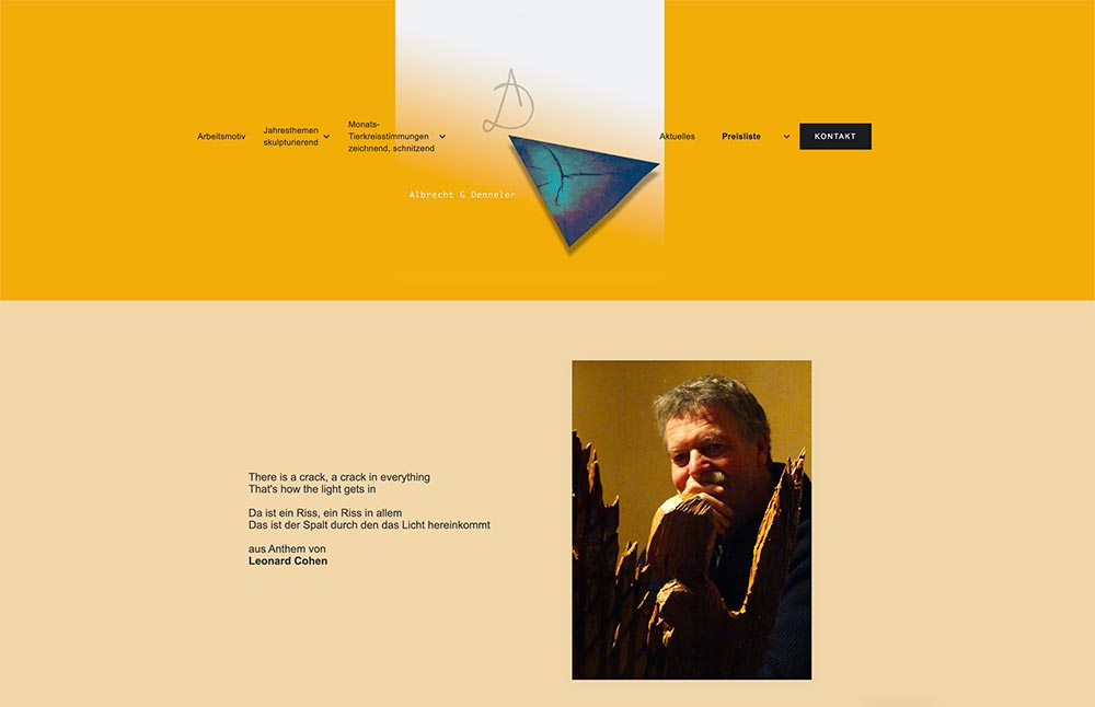 Screenshot der Albrecht Denneler Architektur-Website