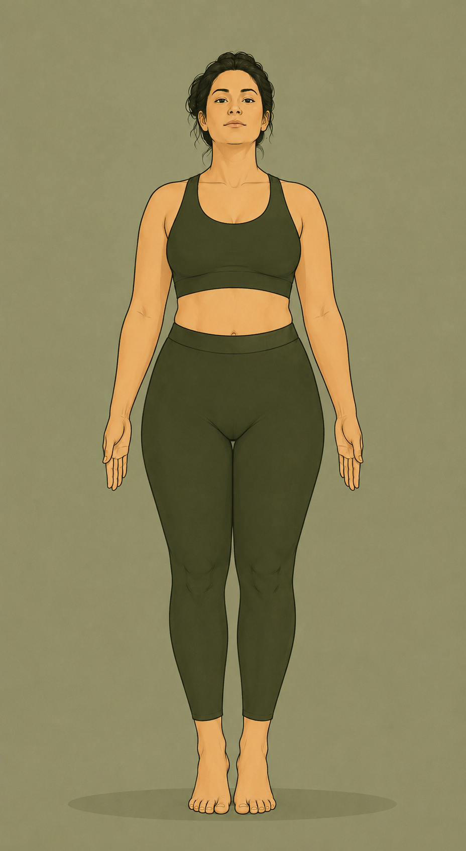 Tāḍāsana – verfeinerte Illustration