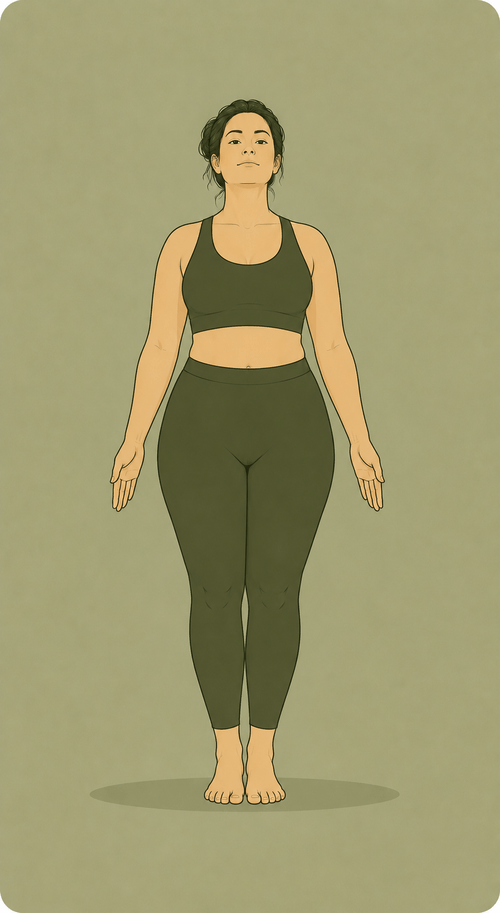 Tāḍāsana – erster Entwurf