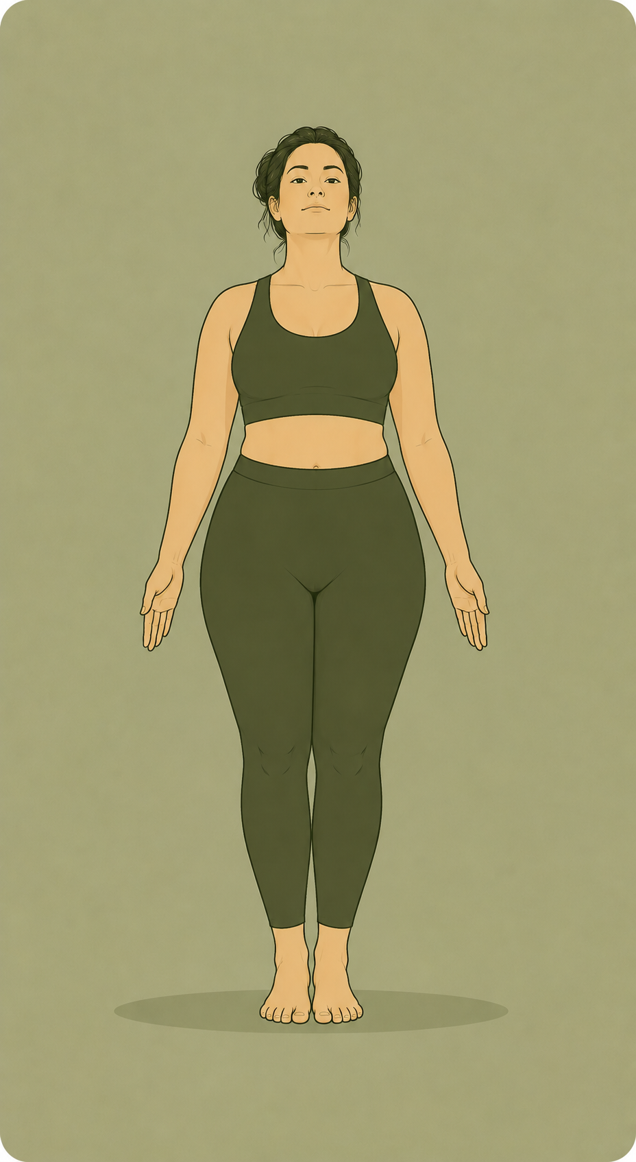 Tāḍāsana – erster Entwurf