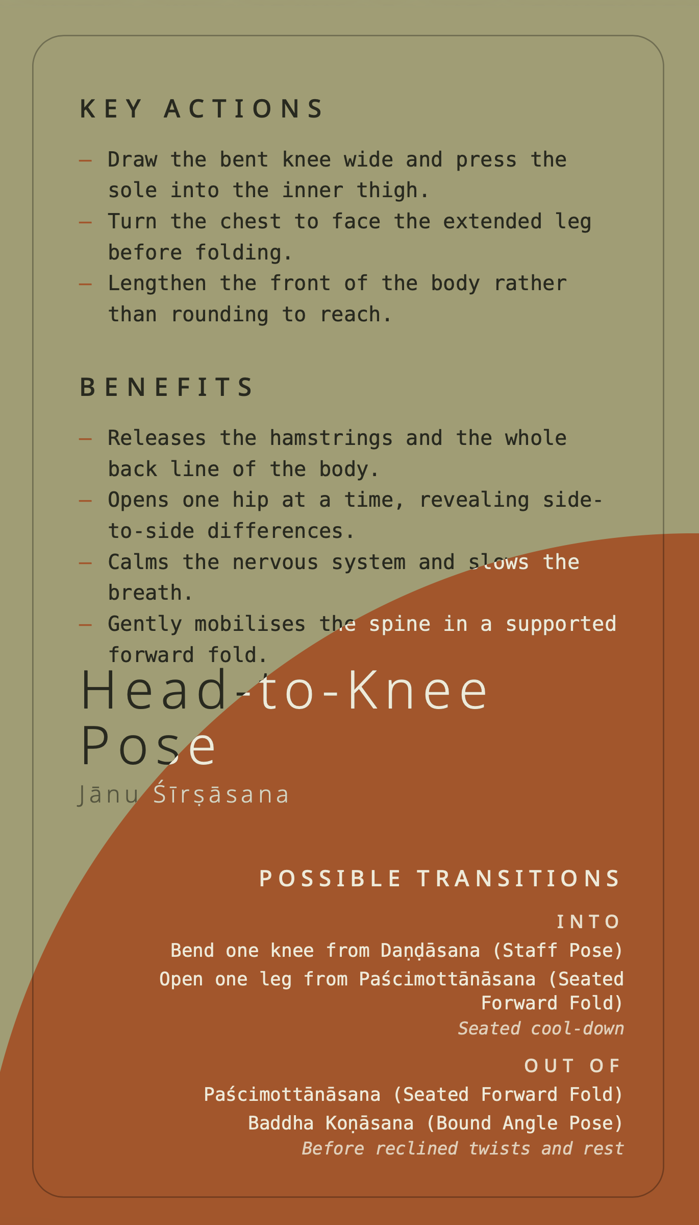 Jānu Śīrṣāsana – card back