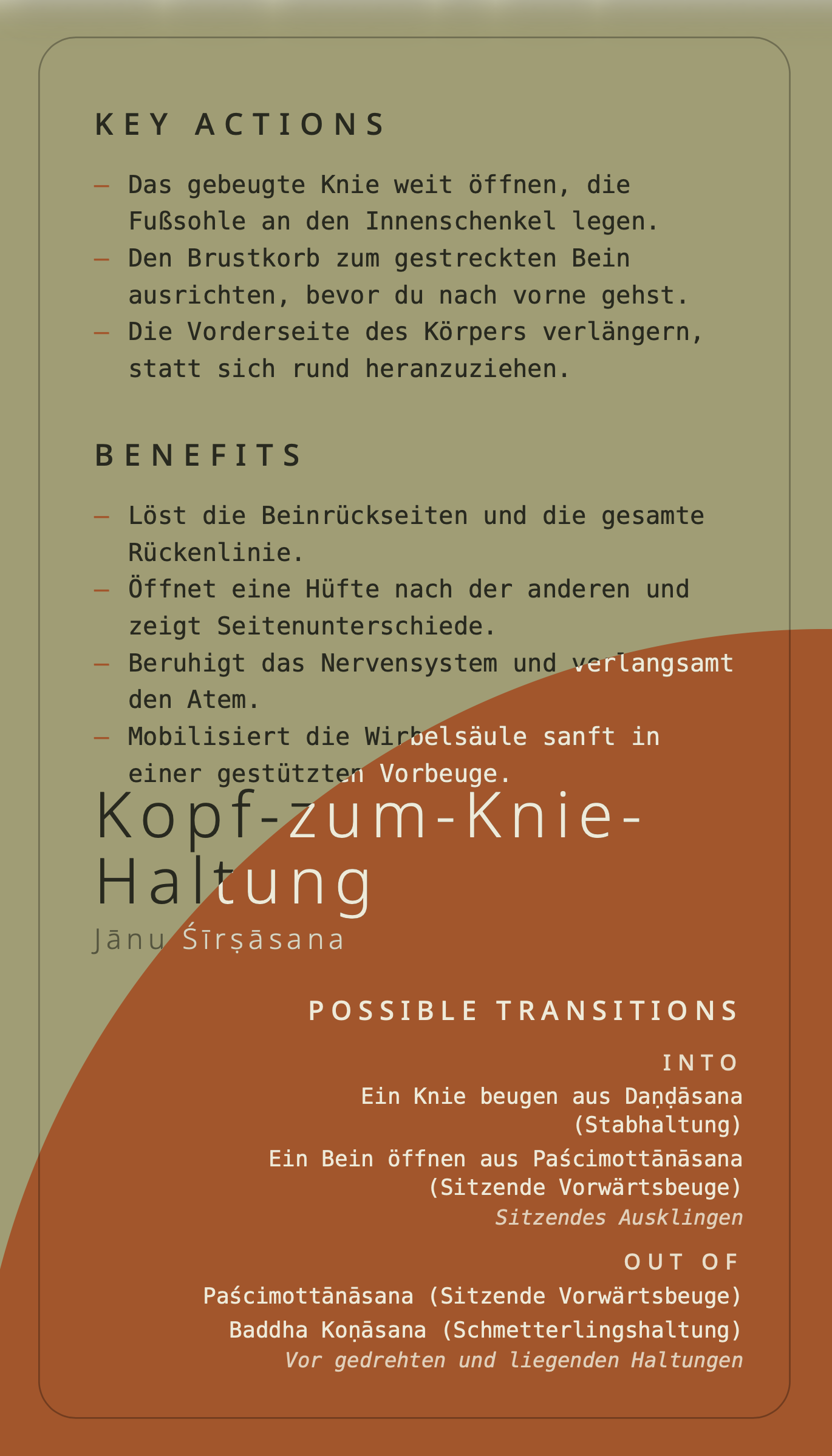Jānu Śīrṣāsana – Kartenrückseite