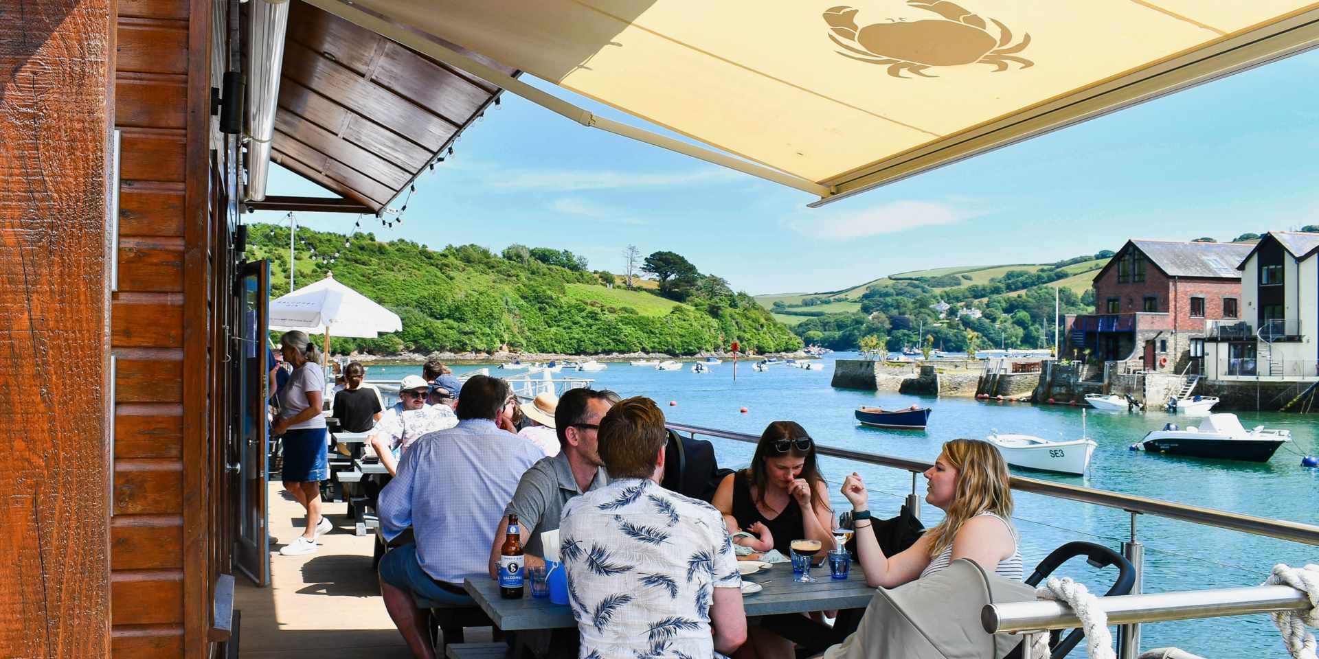 Crab Shed Salcombe - quayside seafood restaurant at the Fish Quay, Salcombe Harbour