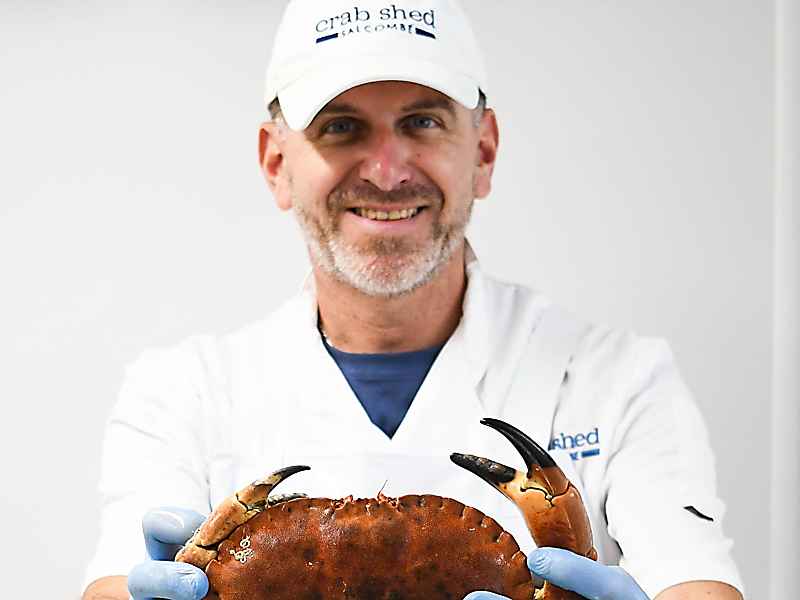 Crab Shed Salcombe crab - cooked and hand picked here on the quay