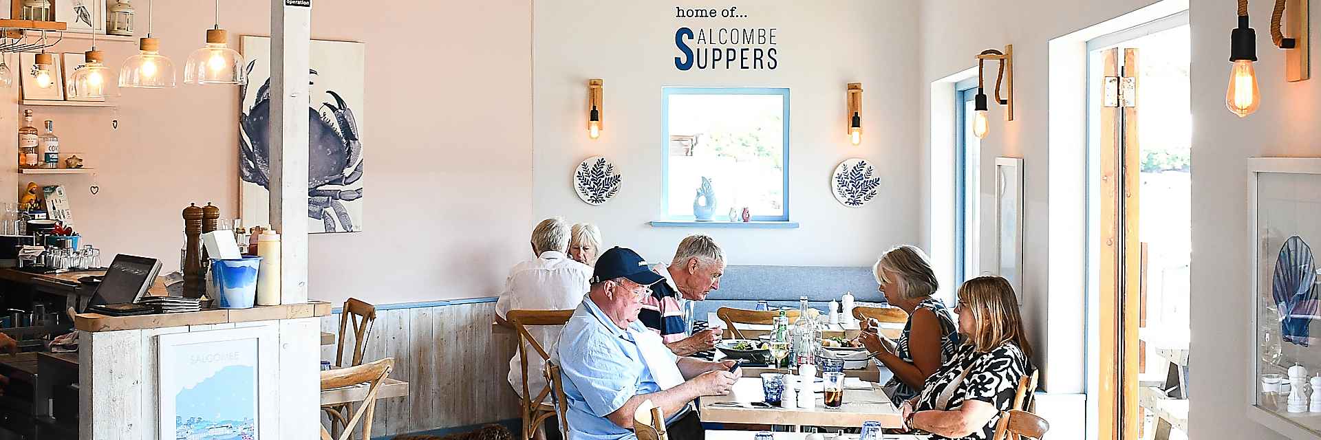 Crab Shed Salcombe - quayside seafood restaurant at the Fish Quay, Salcombe Harbour