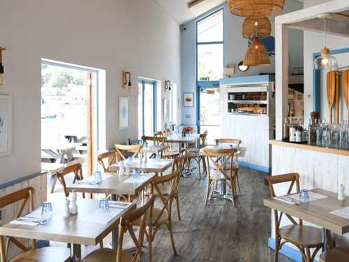 Crab Shed Salcombe - quayside seafood restaurant at the Fish Quay, Salcombe Harbour