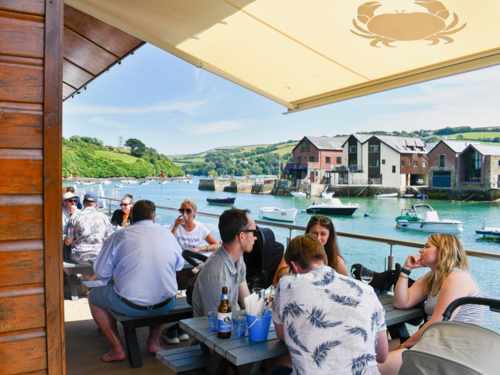 Crab Shed Salcombe - quayside seafood restaurant at the Fish Quay, Salcombe Harbour
