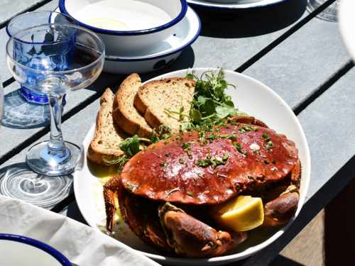 The Crab Shed Salcombe restaurant - waterside seafood dining overlooking the harbour