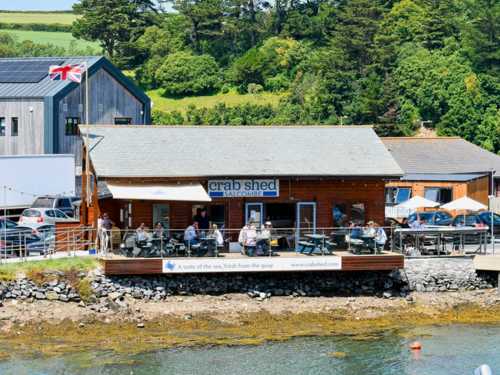The Crab Shed Salcombe restaurant - waterside seafood dining overlooking the harbour