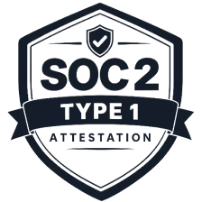 SOC 2 Type 1 attestation badge.