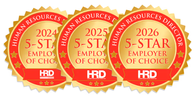 HRD 5-Star Employer of Choice, 2024, 2025, and 2026.