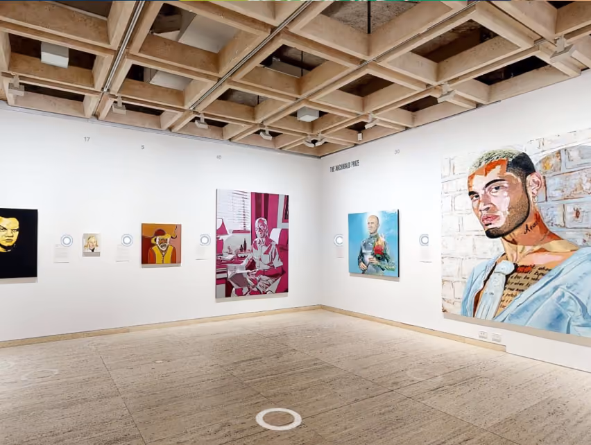 A realistic simulation environment created via 3D scanning of an interior of an art gallery virtual tour.