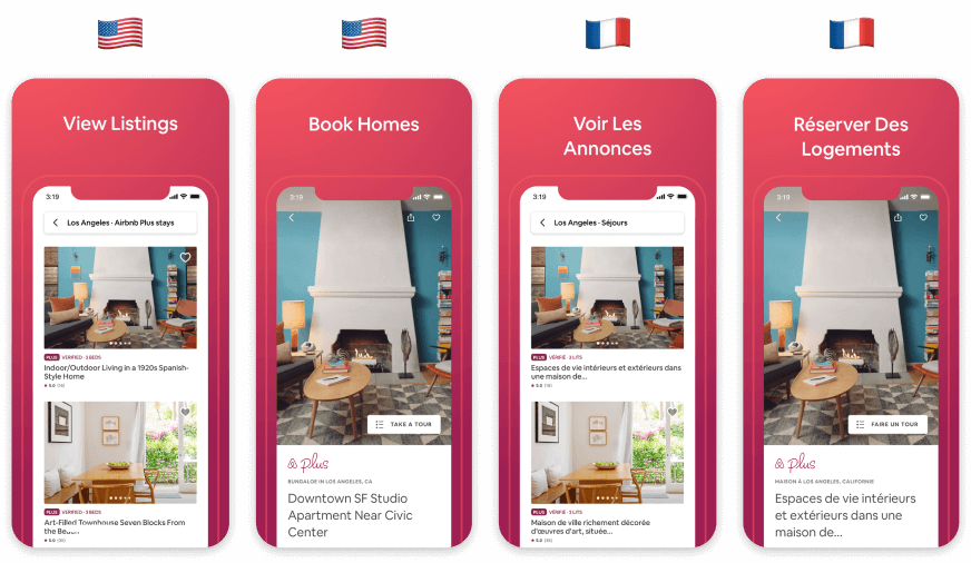 Airbnb App Store Screenshot Localization from English to French