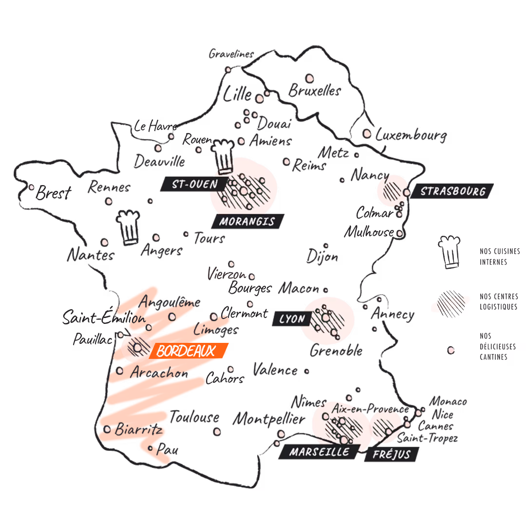 Restauration d'entreprise Foodles Cantine à Bordeaux, Biarritz, Pau, Arcachon, Limoges, Angoulême, Cahors et toute la Nouvelle-Aquitaine