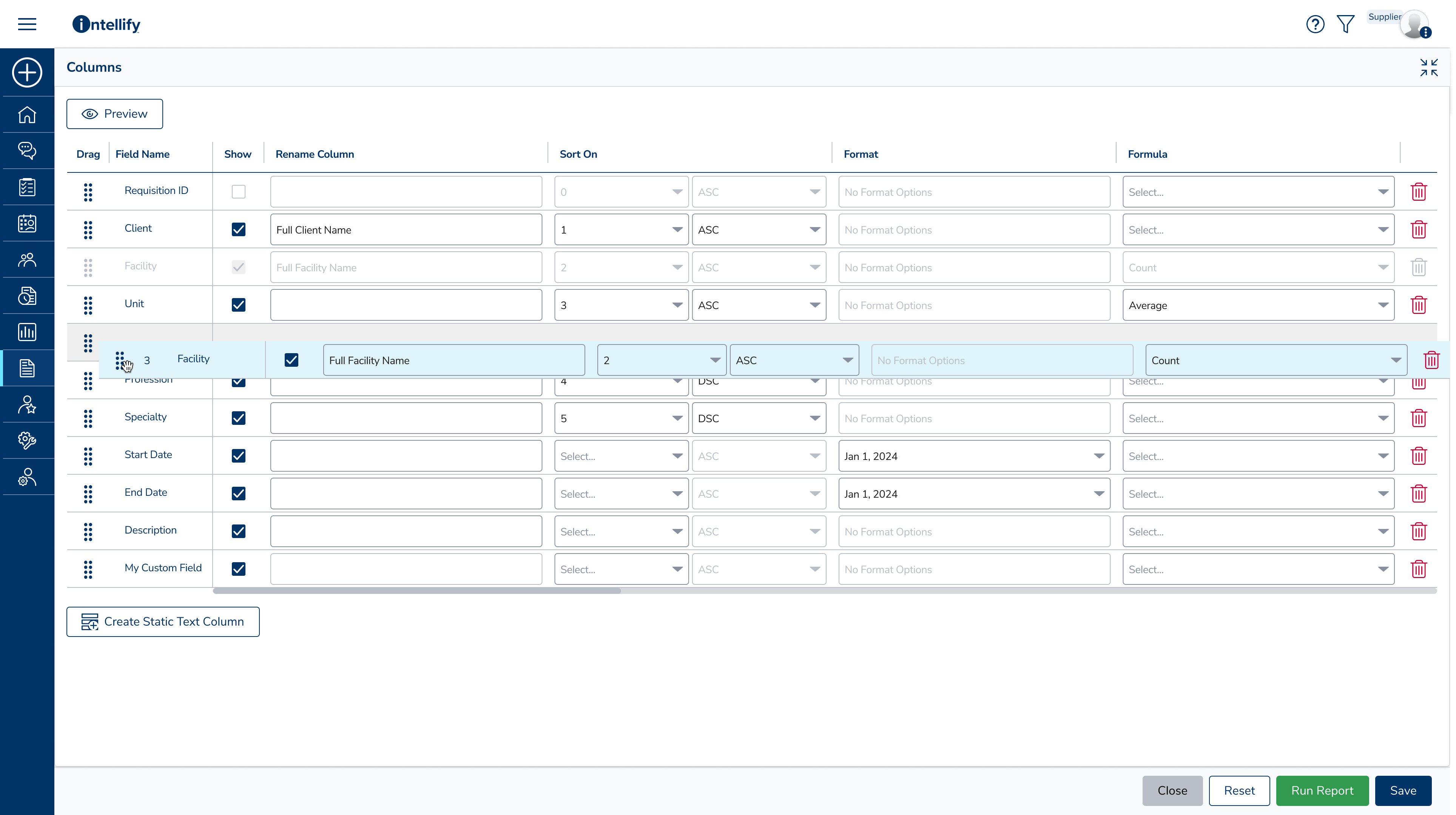 Report Builder Drag And Drop