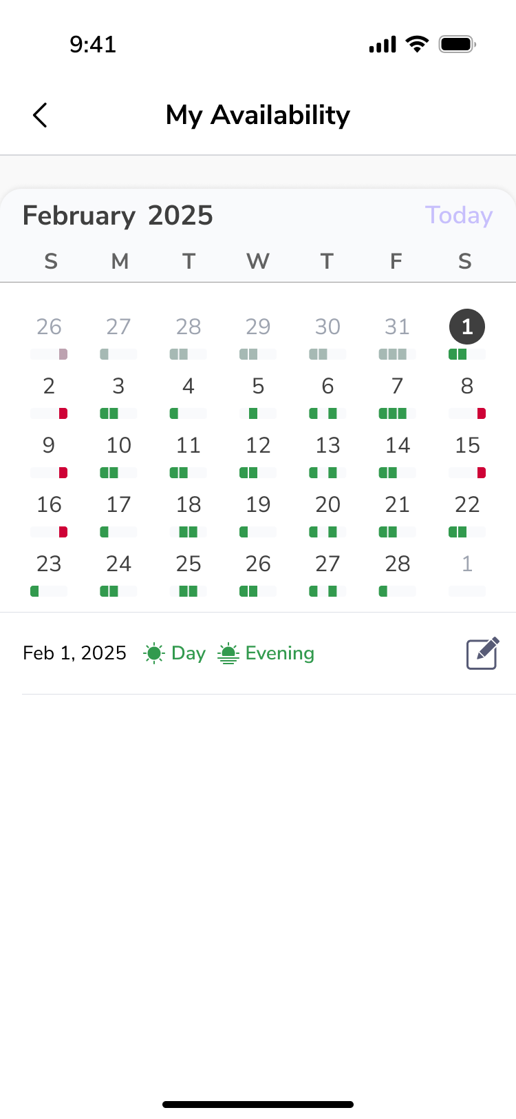 Mobile Availability Edit