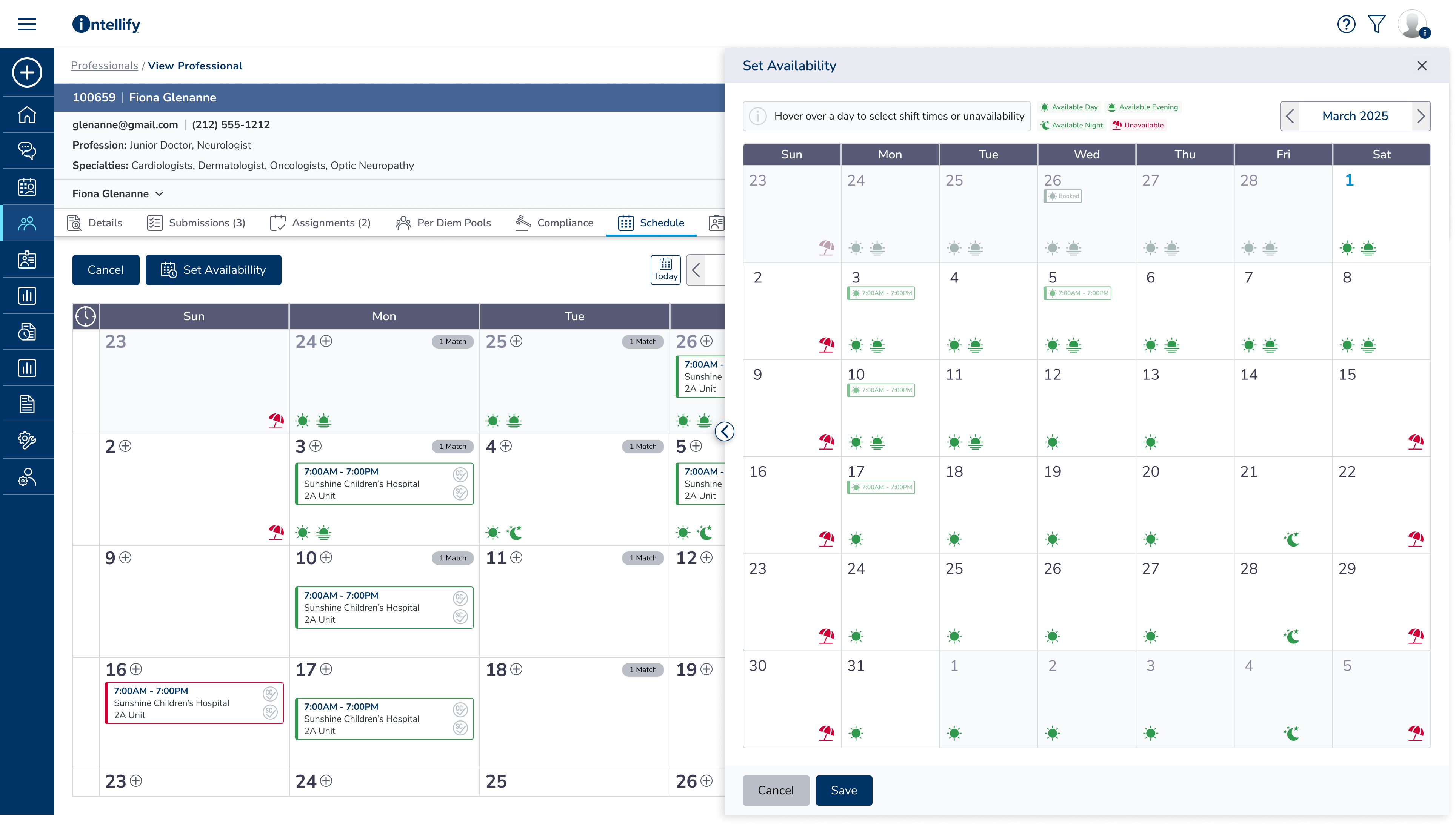 Setting Availability