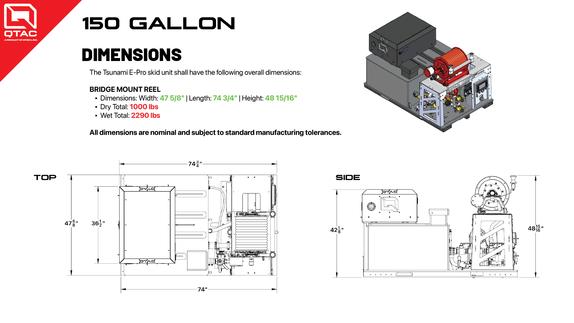 150 Gallon Dimensions