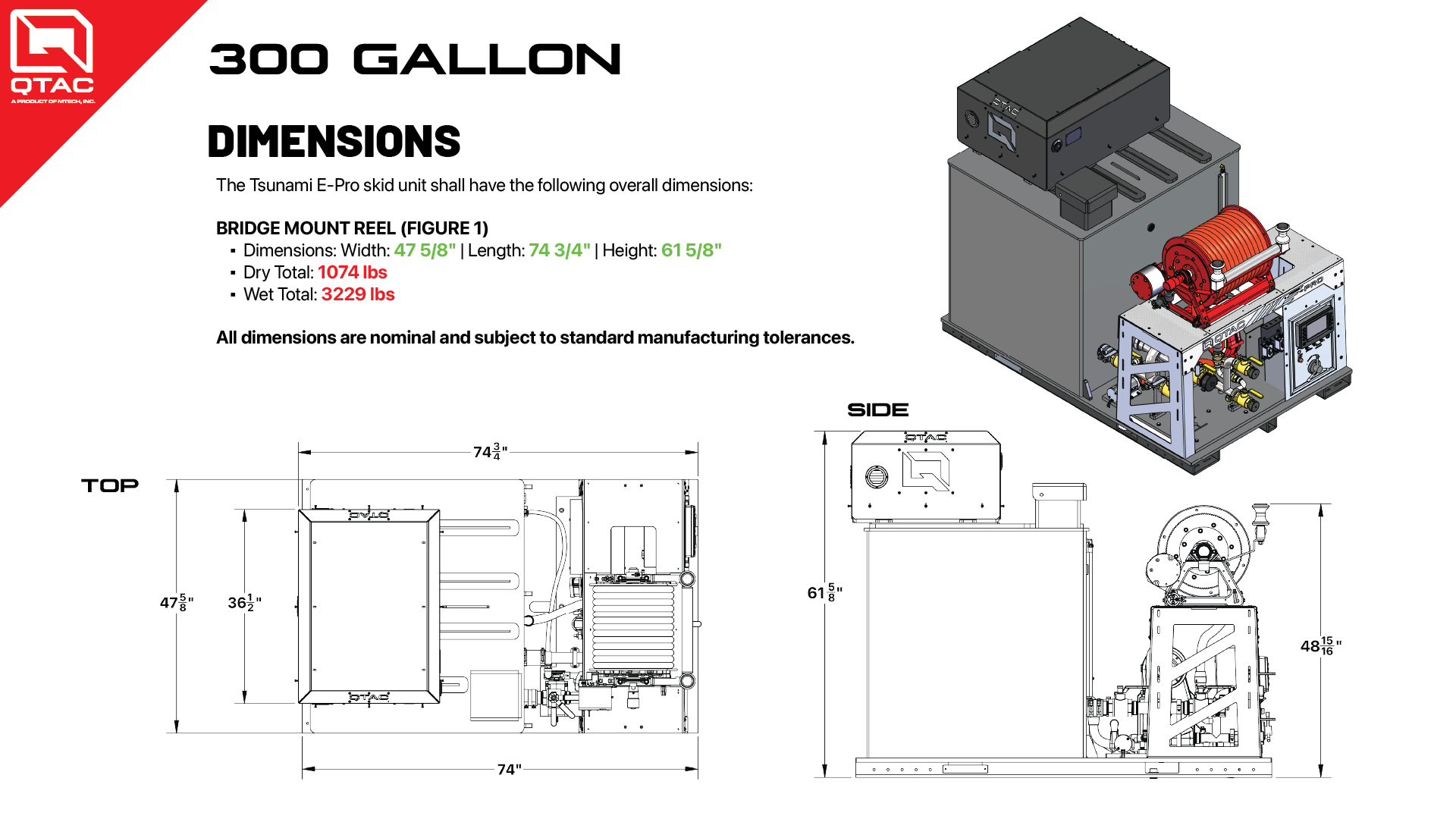 300 Gallon Dimensions